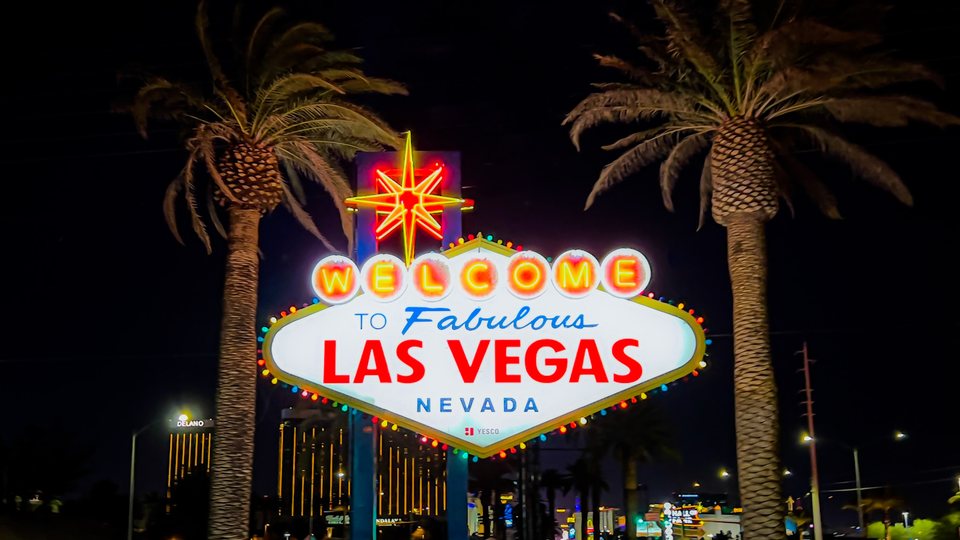 Welcome to Fabulous Las Vegas sign illuminated at night